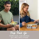 Bentgo 20-Piece Lightweight, Durable, Reusable BPA-Free 3-Compartment Containers - Microwave, Freezer, Dishwasher Safe - Stone Gray