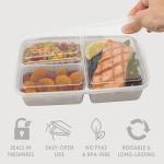 Bentgo 20-Piece Lightweight, Durable, Reusable BPA-Free 3-Compartment Containers - Microwave, Freezer, Dishwasher Safe - Stone Gray