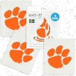 Wet-It! Clemson University- 3 Pack Swedish Dishcloths- Reusable Kitchen Towels for Dishwashing and Home Cleaning- Eco-Friendly Alternative to Paper Towels and Wipes- Machine Washable and Dryer Safe