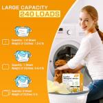 Soulink Laundry Detergent Sheets, 240 Loads - Eco-Friendly, Plant-Based, Hypoallergenic, No Plastic Jug (Orange Scent)