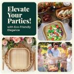 Eco-Friendly Palm Leaf and Bamboo Disposable Plates Set