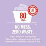 Rebel Green Eco-Friendly Laundry Detergent Sheets - Fresh Lavender & Grapefruit Scent - 40 Sheet Pack, Zero Waste, Biodegradable, Travel-Friendly, Natural Ingredients (80 Loads)