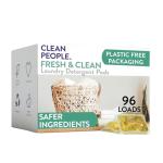 The Clean People Laundry Detergent Pods - Hypoallergenic Laundry Pods - Ultra Concentrated, Recyclable Packaging, Stain Fighting - Fresh Scent, 96 Pack