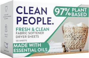 Eco-Friendly Dryer Sheets with Essential Oils, 120 Pack
