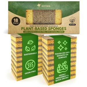 Eco-Friendly Biodegradable Kitchen Sponges - 18 Pack