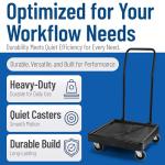 Carlisle FoodService Products E-Z Glide Warewashing Rack Dolly Dishwashing Rack Dolly with Drain and Handle for Kitchen and Restaurants, Plastic, 22.5 X 22.5 X 8 Inches, Black