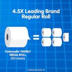 Cottonelle Ultra Clean Toilet Paper with Active CleaningRipples Texture, Strong Bath Tissue, 32 Family Mega Rolls = 176 Regular Rolls (8 Packs of 4)