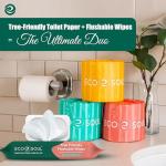 ECO SOUL Bamboo Toilet Paper 24 Mega Rolls 3 Ply, 300 Sheets per Roll | Eco-Friendly Septic Safe Organic Bath Tissues Sustainable Toilet Paper Compostable - FSC Certified