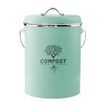Kitchen Countertop Compost Bin, Odor Resistant Indoor Compost Bin with Lid and Charcoal Filter, Rust Resistant Coated Compost Bucket, Compost Container, Mint
