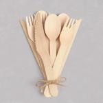 150 Pcs Compostable Wooden Cutlery Set