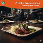 Compostable Palm Leaf Square Plates - 50 Count