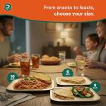 Compostable Palm Leaf Square Plates - 50 Count