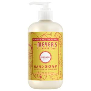 Mrs. Meyer's Liquid Hand Soap, Cruelty Free and Biodegradable Hand Wash Formula Made with Essential Oils, Limited Edition Lemonade Scent, 12.5 oz Bottle