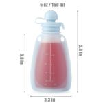 PandaEar Reusable Silicone Baby Food Pouches, 4 Pack Squeeze Pouches for Toddler Kids, BPA-Free Silicone Refillable Baby Food Storage, 5.5 oz