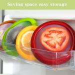 4 Pcs Reusable Avocado Onion Lemon Tomatoes Saver Keeper, Silicone Fruit and Vegetable Anti-Oxidation Storage Box Refrigerator, Fruit Veggie Holder Containers for Fridge, Food Huggers Conservation