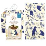 Bee's Wrap Reusable Beeswax Food Wraps Made in The USA, Eco Friendly Beeswax Wraps for Food, Sustainable Food Storage Containers, Reusable Bags Assorted 3 Pack (2M, 1 Sandwich), Bees + Bears Print