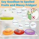 4 Pack Reusable Silicone Food Storage Containers - Avocado Saver & Onion Storage, BPA-Free, Fruit and Vegetable Anti-Oxidation Storage Box, Prevent Flavor Mixing, Fresh Pod for Fridge, Keep Fresh