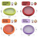 4 Pack Reusable Silicone Food Storage Containers - Avocado Saver & Onion Storage, BPA-Free, Fruit and Vegetable Anti-Oxidation Storage Box, Prevent Flavor Mixing, Fresh Pod for Fridge, Keep Fresh
