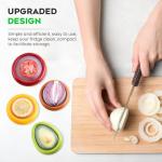 Silicone Avocado Saver - 4PCS Multi-Use Food Saver as Onion Saver & Lemon Saver, Avocado Keeper, Tomato Saver, and More - Anti-Oxidation + Reusable Fruit and Vegetable Storage Containers for Fridge