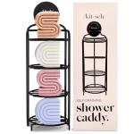 Kitsch Hanging Shower Caddy with Suction Cup – Self-Draining Bar Soap Holder & Shower Caddy for Shampoo Bars, Conditioner Bars & Soap – Rust Proof, Eco-Friendly, Wall Mount or Free-Standing Organizer