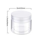 SATINIOR 6 Pack 2 oz Plastic Jars Containers with Lids Wide-mouth Refillable Leakproof Reusable Round Empty Jars for Travel Cosmetic Dry Food Spice Candy Cookie Home Kitchen Organizing (Clear)