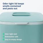 Blue Ginkgo Kitchen Compost Bin [5L / 1.32 GAL] – Filter-Free, Odor-Tight Countertop Food Waste Pail with Handles (Made in Korea, Green)