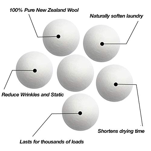 Eco-Friendly Wool Dryer Balls - Reusable Natural Fabric Softener