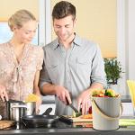 Compost Bin Kitchen, LALASTAR Countertop Compost Bin with Lid, Made of Sustainable Bamboo Fiber, Odorless Indoor Compost Bin, 1 Gallon, Grey