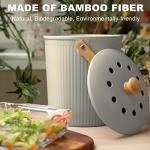 Compost Bin Kitchen, LALASTAR Countertop Compost Bin with Lid, Made of Sustainable Bamboo Fiber, Odorless Indoor Compost Bin, 1 Gallon, Grey