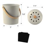 Compost Bin Kitchen, LALASTAR Countertop Compost Bin with Lid, Made of Sustainable Bamboo Fiber, Odorless Indoor Compost Bin, 1 Gallon, Grey