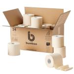 Bumboo Bamboo Toilet Roll 24 Pack | Unbleached Toilet Paper 3 ply, 300 Sheets | Eco Toilet Rolls | Plastic-Free, Soft, Strong & Sustainable Toilet Tissue, Beige