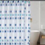 Gonelle PEVA Shower Curtain Liner - 70x72 inch Waterproof & Odorless Bathroom Liner, Eco-Friendly PVC-Free, Minimalist Semi-Transparent Plaid Design, Quick-Dry Modern Decor with Hooks