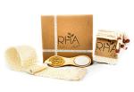 RHA Bath Exfoliation Eco-Friendly Box That Includes: 12 Natural Sisal Soap Bags, 1 Four-in-one Bamboo Pedicure Kit, and 1 Back Shower Sisal Scrubber. Giftable Package. Spa-at-Home Natural kit.