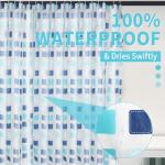 Gonelle PEVA Shower Curtain Liner - 70x72 inch Waterproof & Odorless Bathroom Liner, Eco-Friendly PVC-Free, Minimalist Semi-Transparent Plaid Design, Quick-Dry Modern Decor with Hooks