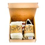 RHA Bath Exfoliation Eco-Friendly Box That Includes: 12 Natural Sisal Soap Bags, 1 Four-in-one Bamboo Pedicure Kit, and 1 Back Shower Sisal Scrubber. Giftable Package. Spa-at-Home Natural kit.