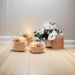 Handmade Heart-Shaped Wooden Candle Holder with White Feather， Natural Soy Wax Candle,Love Charm，Eco-Friendly Romantic Home Decor Gift for Wedding, Anniversary, Valentine's Day