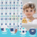 Gonelle PEVA Shower Curtain Liner - 70x72 inch Waterproof & Odorless Bathroom Liner, Eco-Friendly PVC-Free, Minimalist Semi-Transparent Plaid Design, Quick-Dry Modern Decor with Hooks