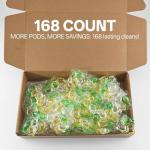 ECO Dishwasher Pods 168 Count, with Glycerin & Enzymes (Protease, Amylase),Dishwasher Detergent Liquid dish pod for Powerful Cleaning, No Pre-Rinse, Fights 24-Hour Dried On Food, Plant-Based