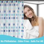 Gonelle PEVA Shower Curtain Liner - 70x72 inch Waterproof & Odorless Bathroom Liner, Eco-Friendly PVC-Free, Minimalist Semi-Transparent Plaid Design, Quick-Dry Modern Decor with Hooks