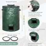 Large Compost Bin Bags,Garden Compost Bin Bags 80 Gallon(300L) Outdoor Collapsible Garden Yard Garbage Cans Fallen Leaf Bag (Green 1pc)