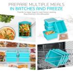 Xomoo 2 Cup Silicone Freezer Trays with Lids, Silicone Soup Freezer Molds - Leakproof, BPA-Free, Stackable, Microwave & Dishwasher Safe, Perfect for Soups, Sauces, Meal Prep, and Baked Goods - 4 Pack