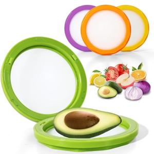BHNJUTM Avocado Saver, 4-Piece Reusable Avocado Storage Container, Extends Freshness Up to 5 Days, Airtight Design for Half Avocados, Prevents Browning for Cut Avocados