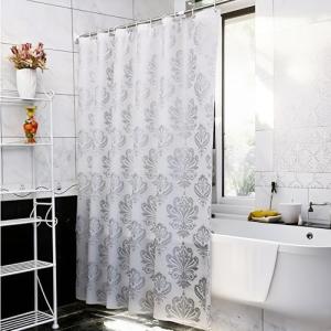 Ufatansy 36 Inch Width by 72 Inch Length European Shower Curtain PEVA Eco-Friendly PVC-Free Bathroom Curtain Waterproof and Stain Resistant, Durable Bath Curtain Liner with Hooks, Silver Grey New