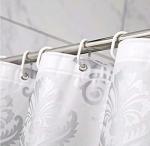 Ufatansy 36 Inch Width by 72 Inch Length European Shower Curtain PEVA Eco-Friendly PVC-Free Bathroom Curtain Waterproof and Stain Resistant, Durable Bath Curtain Liner with Hooks, Silver Grey New