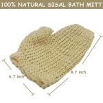 Classic Natural Sisal Bath Spa Shower Scrubber Sponge Fiber Glove Mitt Soften Smooth Renew Skin Anti-Aging Eco-Friendly Pack of 1