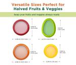 Avocado Saver & Onion Storage, Set of 4 BPA-Free Silicone Food Storage Containers, Reusable Fruit and Veggie Savers, Fresh Pods for Food, Perfect for Tomato Holder, Garlic, Lemon & More