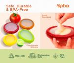 Avocado Saver & Onion Storage, Set of 4 BPA-Free Silicone Food Storage Containers, Reusable Fruit and Veggie Savers, Fresh Pods for Food, Perfect for Tomato Holder, Garlic, Lemon & More