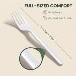 100% Compostable cutlery knives forks spoons Large Disposable Biodegradable Compostable Utensils Durable HeavyDuty Silverware heat resistant alternative to plastic with convenient tray 7inch (400)