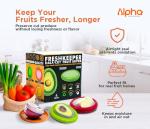 Avocado Saver & Onion Storage, Set of 4 BPA-Free Silicone Food Storage Containers, Reusable Fruit and Veggie Savers, Fresh Pods for Food, Perfect for Tomato Holder, Garlic, Lemon & More