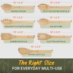 Wooden Utensil Set, Bamboo Utensils – 7 PCs Wood Spoons for Cooking, Easy to Clean, Sturdy, Lightweight & Heat Resistant